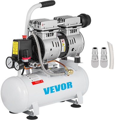 VEVOR Air Compressor 2 Gallon Ultra Quiet Αερόσυμπιεστής χωρίς λάδι 9L Αθόρυβος Αεροσυμπιεστής Δεξαμενής 550W Συμπιεστής χωρίς λάδι Χαμηλού θορύβου με κινητήρα καθαρού χαλκού