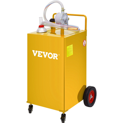 VEVOR 30 Gallon Fuel Caddy, Gas Storage Tank &amp; 4 Wheels, with Manuel Transfer Pump, βενζινοδοχείο καυσίμου ντίζελ για αυτοκίνητα, χορτοκοπτικά, ATV, σκάφη, Περισσότερα, κίτρινο