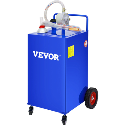 VEVOR 30 Gallon Fuel Caddy, Gas Storage Tank &amp; 4 Wheels, with Manuel Transfer Pump, βενζινοκίνητο δοχείο καυσίμου ντίζελ για αυτοκίνητα, χορτοκοπτικά, ATV, σκάφη, Περισσότερα, μπλε