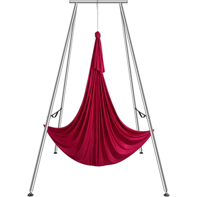 VEVOR Aerial Yoga Frame &amp; Yoga Hammock, 9,67 ft Height Professional Yoga Stand έρχεται με 6,6 Yards Aerial Hammock, Μέγιστη χωρητικότητα φορτίου 551,15 lbs, Εξέδρα γιόγκα για Aerial Yoga εσωτερικού χώρου, κόκκινο