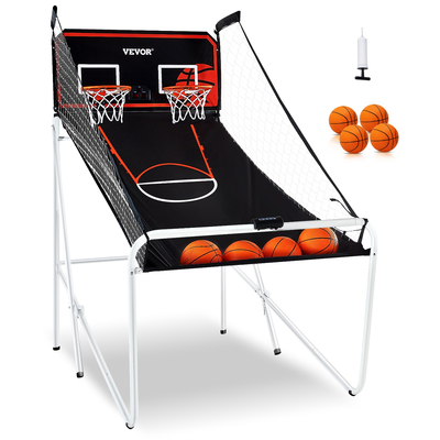 VEVOR Foldable Indoor Double Shot Basketball Arcade Game 2 Player 4 Balls