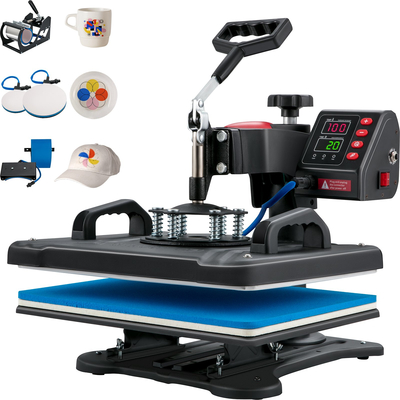 VEVOR Heat Press, 5 σε 1 Heat Press Machine 12x15, εκτυπωτής μεταφοράς εξάχνωσης Clamshell, γρήγορη θέρμανση, ψηφιακός ακριβής έλεγχος θερμοκρασίας, βινυλίου θερμότητας για T-Shirt Plate Mug Cup, 1250W