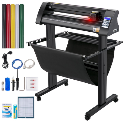 VEVOR Vinyl Cutter, 720mm Vinyl Plotter, LED Screen Plotter Cutter, Ημιαυτόματο ενσωματωμένο οπτικό μάτι για ακριβή καθοδήγηση, συμβατό με λογισμικό SignMaster για σύστημα Windows με βάση