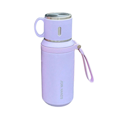 Φορητό παγούρι-θερμός με κούπα - 650ml - 219507 - Purple