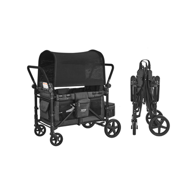 VEVOR Wagon καρότσι για 4 παιδιά Push Pull Quad πτυσσόμενο καρότσι για κάμπινγκ