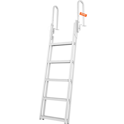 VEVOR Aluminium Dock Ladder Flip-Up Boat Dock Ladder 5 σκαλοπάτια με φορτίο 350 λίβρες