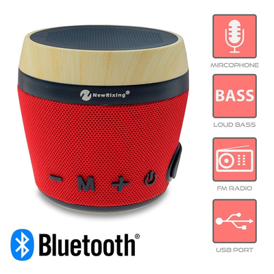 Bluetooth Ηχείο Φορητό New Rixing NR-1018 Red