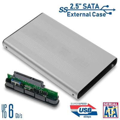 External Case HDD 2.5'' SATA USB 3 Silver