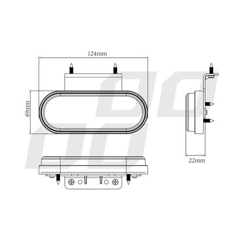 ΦΩΣ ΟΓΚΟΥ ΦΟΡΤΗΓΟΥ LED ΛΕΥΚΟ ΟΒΑΛ 10-30V 124x49x22mm ΑΔΙΑΒΡΟΧΟ OM-01-W AMIO 1ΤΕΜ.