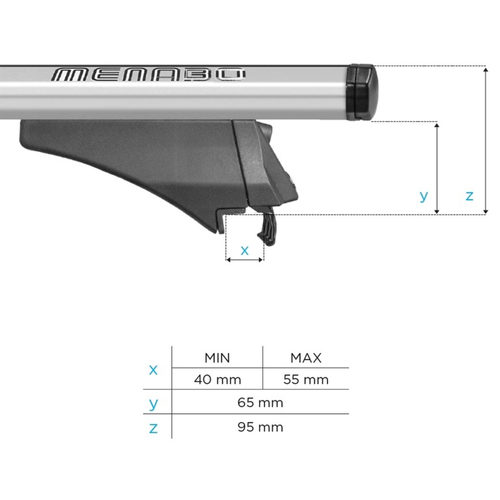 ΜΠΑΡΕΣ ΟΡΟΦΗΣ ΑΛΟΥΜΙΝΙΟΥ LEOPARD 120 cm MENABO (STANDARD - RAISED/FLUSH RAILS) - 2 ΤΕΜ.