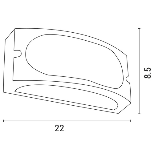 ΑΠΛΙΚΑ ΤΟΙΧΟΥ LM05 ΟΒΑΛ E27 MAX 10W LED 220x85x100 IP54 ΛΕΥΚΗ PRO