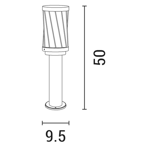 ΚΟΛΩΝΑΚΙ ΔΑΠΕΔΟΥ ΠΛΕΓΜΑ ΜΕΤΑΛΛΙΚΟ E27 95x95x500 IP44 ΜΑΥΡΟ