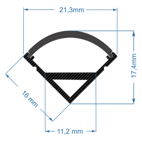 GloboStar® CORNER-PROFILE 70816-3M Προφίλ Αλουμινίου - Βάση & Ψύκτρα Ταινίας LED με Μαύρο Φιμέ Κάλυμμα - Επιφανειακή Γωνιακή Χρήση - Πατητό Κάλυμμα - Μαύρο - 3 Μέτρα - Πακέτο 5 Τεμαχίων - Μ300 x Π1.6 x Υ1.6cm