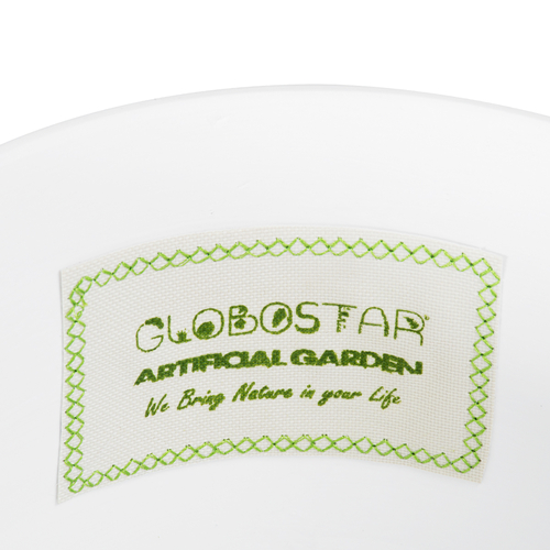 GloboStar® Artificial Garden KASOS 20445 Πήλινο Κεραμικό Κασπώ Γλάστρα - Flower Pot Λευκό με Χρυσό Φ20cm x Υ20cm