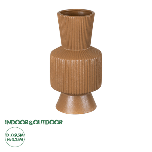 GloboStar® Artificial Garden AMALFI 20471 Πήλινο Κεραμικό Κασπώ Γλάστρα - Flower Pot Κεραμιδί Φ9.5cm x Υ25cm