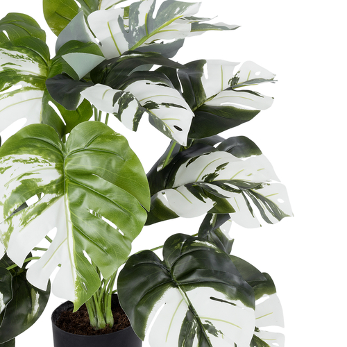 GloboStar® Artificial Garden ALBINO MONSTERA 20925 Διακοσμητικό Φυτό Λευκή Μονστέρα Υ75cm