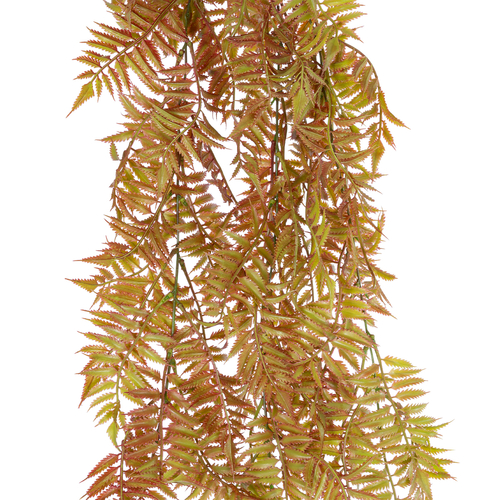 GloboStar® Artificial Garden HANGING FERN 20852 Τεχνητό Διακοσμητικό Κρεμαστό Φυτό Φτέρη Μ30 x Π14 x Υ85cm