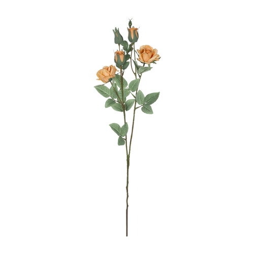 GloboStar® Artificial Garden SALMON ROSE BRANCH 21149 Τεχνητό Διακοσμητικό Κλαδί Σαμπανιζέ Τριαντάφυλλο Y65cm