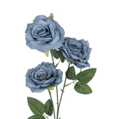 GloboStar® Artificial Garden GREY BLUE CLIMBING ROSE BRANCH 21188 Τεχνητό Διακοσμητικό Κλαδί Τριαντάφυλλο Γκρί Μπλέ Y66cm