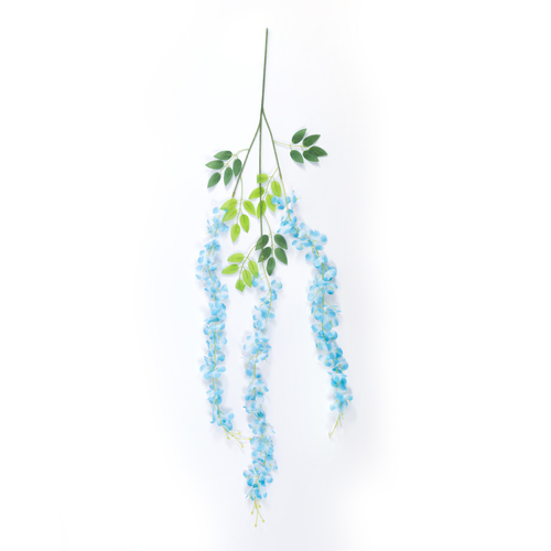 GloboStar® Artificial Garden BLUE WISTERIA FLOWER BRANCH 21515 Σετ 12 Τεχνητά Διακοσμητικά κλαδιά Βιστέριας Μπλέ Φ45 x Υ120cm