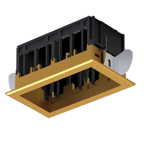 MODENA 2 MODULE RECESSED BOX WITH FRAME BRASS