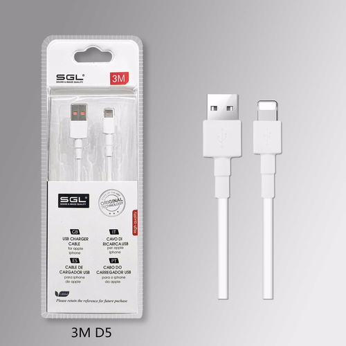 Καλώδιο φόρτισης & data - USB to Lightning - 3m - D5 -194721