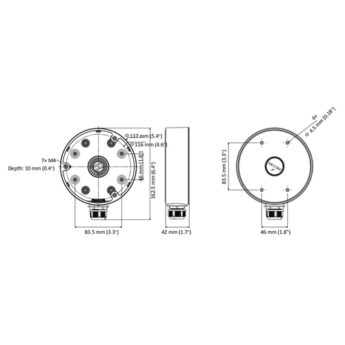 HIKVISION HIWATCH βάση κάμερας DS-1280ZJ-DM21, μεταλλική, λευκή