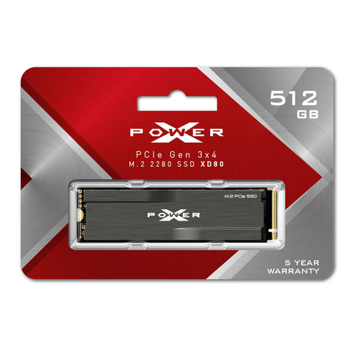 SILICON POWER SSD PCIe Gen3x4 M.2 2280 XD80, 512GB, 3.400-3.000MB/s