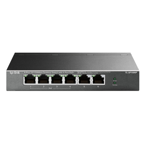 TP-LINK desktop switch TL-SF1006P, 6-Port 10/100Mbps, 4x PoE+, Ver. 1.0