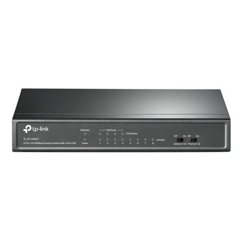 TP-LINK desktop switch TL-SF1008LP, 8-Port 10/100Mbps, 4x PoE, Ver. 2.0