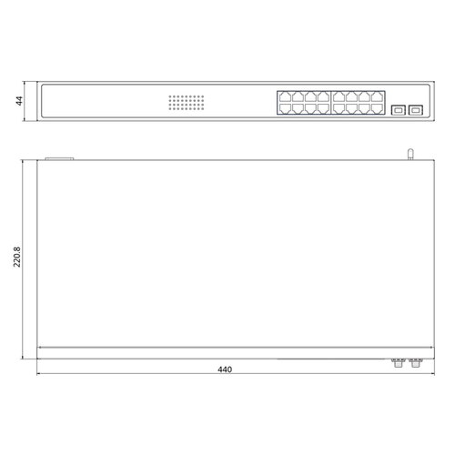 HIKVISION Managed switch DS-3E1518P-SI, 16x PoE & 2x SFP ports, 1000Mbps