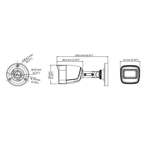 HIKVISION HIWATCH υβριδική κάμερα HWT-B120-MS, 2.8mm, 2MP, IP66, IR 30m