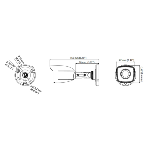 HIKVISION HIWATCH υβριδική κάμερα HWT-B150-P, 2.8mm, 5MP, IP66, IR 20m