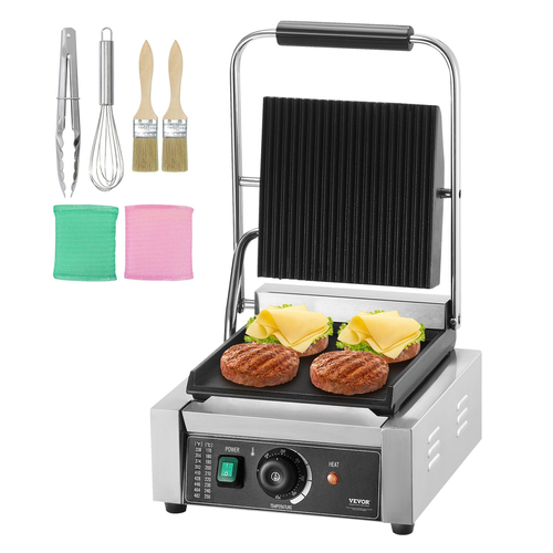 VEVOR Εμπορική σχάρα Panini Press Grill Electric Sandwich Maker Griddle Plate 9&quot;x9