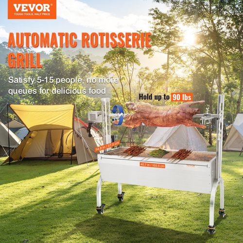 VEVOR Roaster Spit Rotisserie BBQ Grill ολόκληρο χοιρινό αρνί κοτόπουλο Roaster 50W 90LBS