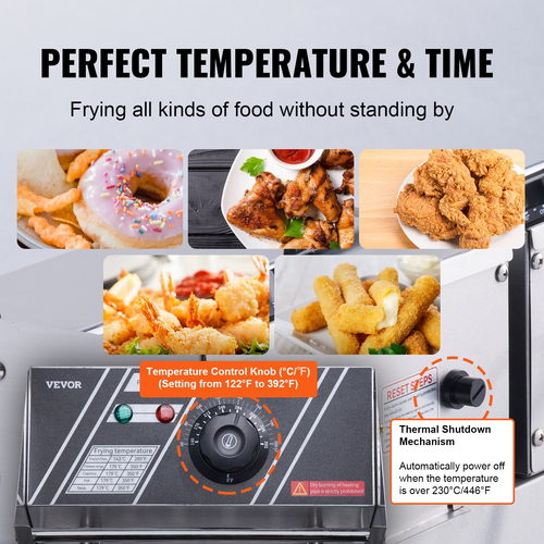 VEVOR Commercial Electric Deep Fryer Countertop Deep Fryer Διπλές αποσπώμενες δεξαμενές