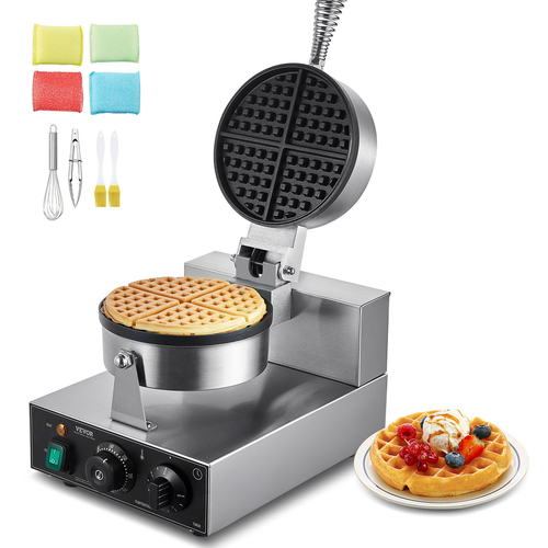 VEVOR Commercial Waffle Maker Round Waffle Iron Baker Machine αντικολλητικό 1230W