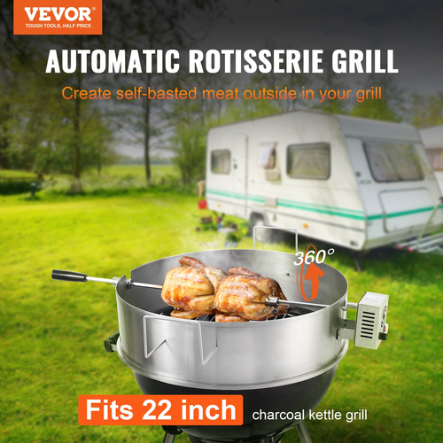 VEVOR BBQ Rotisserie Ring Kit για βραστήρα 22&quot; Σχάρες κάρβουνου από ανοξείδωτο χάλυβα