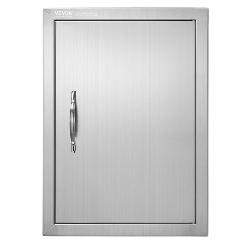 VEVOR BBQ Access Door, 407x559 mm Μονή Πόρτα Εξωτερικής Κουζίνας, Πόρτα από ανοξείδωτο ατσάλι Flush Mount, Επιτοίχια Κατακόρυφη Πόρτα με Λαβή, για BBQ Island, Ψητοπωλείο, Εξωτερικό ντουλάπι