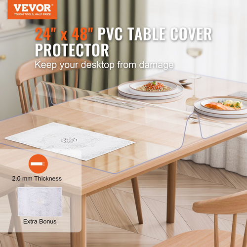 Προστατευτικό τραπεζιού VEVOR PVC 24x48 ιντσών Clear Plastic Desk Protector πάχους 2,0mm