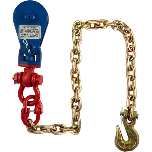 VEVOR 2ton Snatch Block with Chain, 4400 lbs Capacity Snatch Block Rigging, 3&#039;&#039; Single Sheave Block με περιστρεφόμενο άγκιστρο, G70 Chain, Fit 3/8&#039;&#039; Wire Cable Heavy Duty for Pulling Wrecker Roll Back Recovery