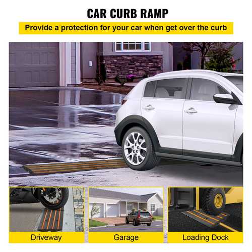 VEVOR Driveway Curb Ramp, 3 πακέτα 1 Channel Curb Bridge, 22046lbs Capacity Rubber Driveway Curb Bridge, Rise Curbside Bridge Ramp 2,6&quot; for Driveway, Loading Dock, Garage, Sideway, Car, Truck, Scooter