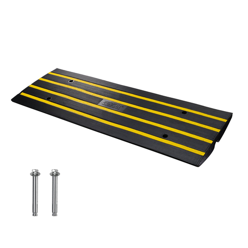 VEVOR Curb Ramp, 2,6&quot; Rase Rubber Driveway Ramps, Heavy Duty 33069 lbs ράμπα κατωφλίου χωρητικότητας, ράμπες γέφυρας πεζοδρομίου για φόρτωση στο πεζοδρόμιο αποβάθρας γκαράζ, επεκτάσιμο σετ πλήρους ράμπας