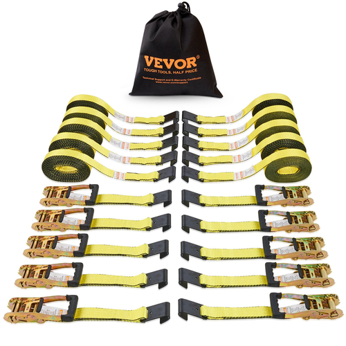 Ιμάντες δεσίματος VEVOR Ratchet (10PK), αντοχή σε θραύση 10000 lb, Ατελείωτη καστάνια με 10 Premium 2&quot; x 30&#039; Tie Downs Heavy Duty, Εξαρτήματα ελατηρίων τροχιάς για μετακίνηση ασφαλούς φορτίου, συσκευές, μοτοσικλέτα