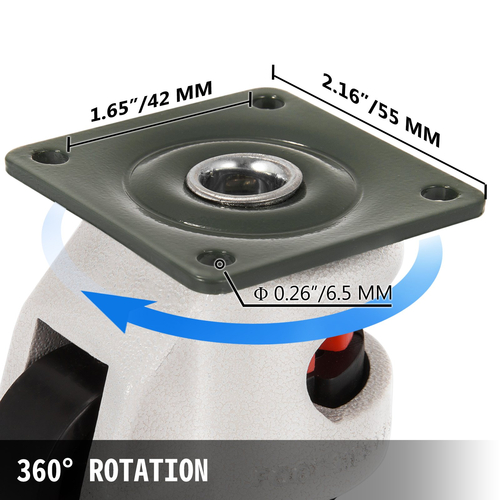 VEVOR 4 Pack Leveling Casters GD-40F Footmaster Leveling Caster 110 lbs ανά νάιλον τροχούς ισοπέδωσης τροχών και μαξιλαράκι NBR (GD-40F)