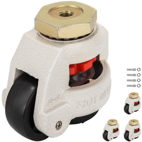 VEVOR Leveling Casters Σετ 4, 2&quot; - Αυτοεπιπεδούμενοι τροχίσκοι βαρέως τύπου, 1650 Lbs ανά σετ - Στέλεχος τροχών μηχανής, 0,98&quot; x 1,38&quot; - για βιομηχανικό εξοπλισμό, πάγκο εργασίας, ράφια