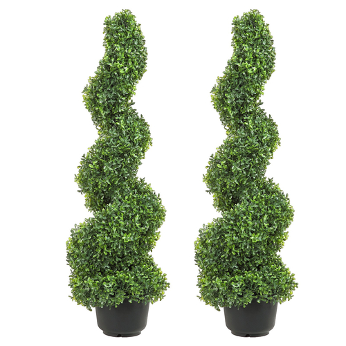 VEVOR Artificial Topiaries Πυξάρι, 4 πόδια ψηλό (2 τεμάχια) Faux topiary φυτό εξωτερικού χώρου, όλο το χρόνο πράσινο φυτό Feaux με αντικαταστάσιμα φύλλα για διακοσμητικά εσωτερικούς / εξωτερικούς χώρους / κήπο