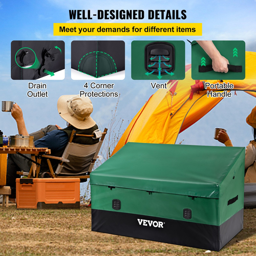 VEVOR Outdoor Storage Box Patio Deck Box 150 Gallon Αδιάβροχος μουσαμάς PE