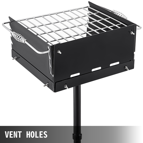 Ψησταριά VEVOR Outdoor Park Style Grill 16 x 16 ιντσών Carbon Steel Style Park Style BBQ Grill Ρυθμιζόμενη ψησταριά πάρκου με κάρβουνο με σχάρα από ανοξείδωτο χάλυβα Εξωτερική σχάρα πάρκου, κολόνα στο έδαφος