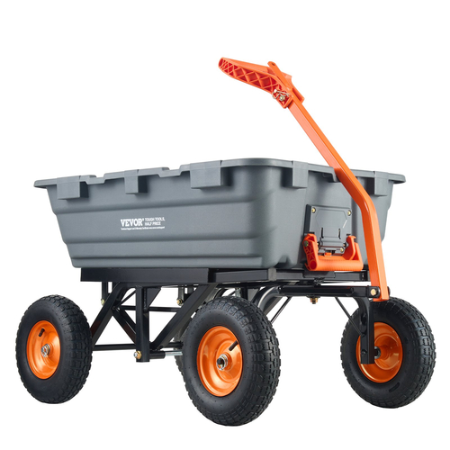 VEVOR Poly Garden Dump Cart Heavy-duty Yard Carts and Wagons 1500 lbs 13&quot; Ελαστικά